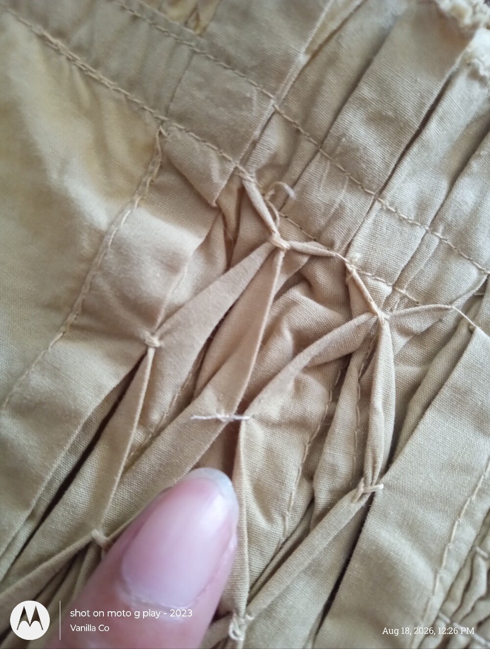 Anthropologie Strapless Hand-Smocked Corset Top Khaki Large - Picture 11 of 16